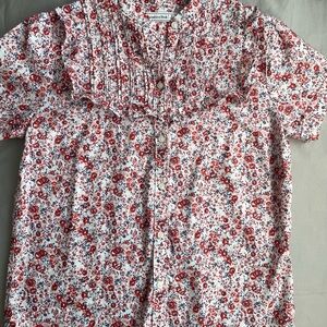 Abercrombie & Fitch Red and White Floral Shirt